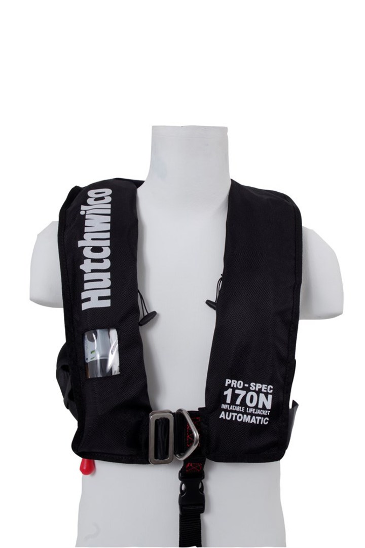 HW Pro-Spec 170N Auto Deck Lifejacket with Harness  - Black image 0